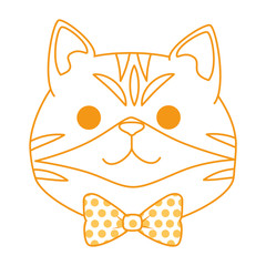 Poster - cute cat mascot head character vector illustration design