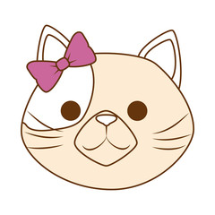 Poster - cute cat mascot head character vector illustration design