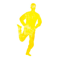 Sticker - watercolor silhouette, man dancing