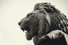 Statue Of A Lion Muzzle In Profile