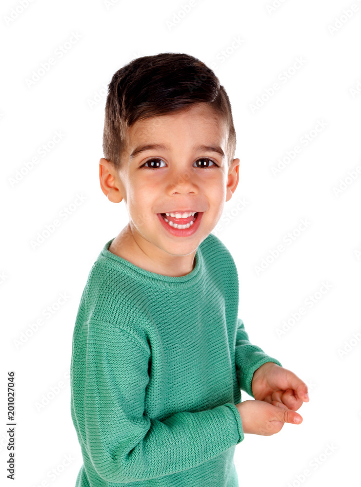 Funny Small Child With Dark Hair And Black Eyes Foto Poster