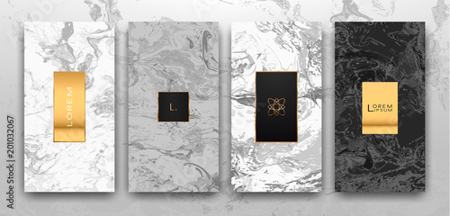 Gold, black, white marble template, artistic covers design, colorful texture,...