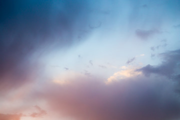 beautiful clouds in the sky at sunset
