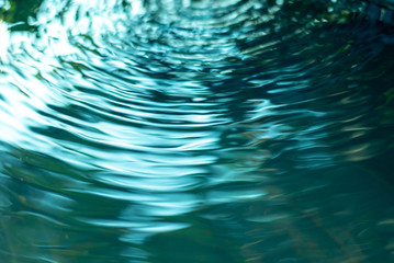 close up Blue green Water wave surface abstract texture background