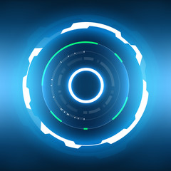 Wall Mural - Futuristic Sci-Fi HUD Circle Element. Abstract Creative Design Background. Virtual Reality Hologram