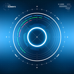 Wall Mural - Futuristic Sci-Fi HUD Circle Element. Abstract Creative Design Background. Virtual Reality Hologram