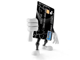 Canvas Print - Credit card character with thumb down