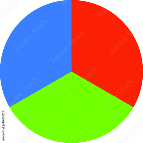 Colorful Pie chart Divided into three Buy this stock vector and