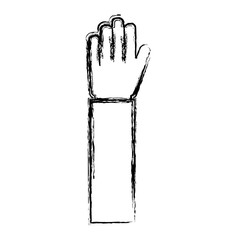 Wall Mural - human hand raised open palm gesture vector illustration sketch