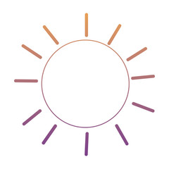 Sticker - sun icon over white background, colorful design. vector illustration