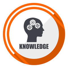 Aufkleber - Knowledge flat design orange round vector icon in eps 10