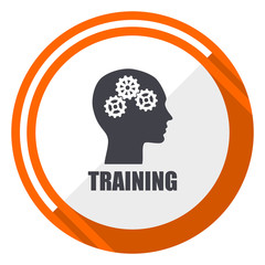 Aufkleber - Training flat design orange round vector icon in eps 10