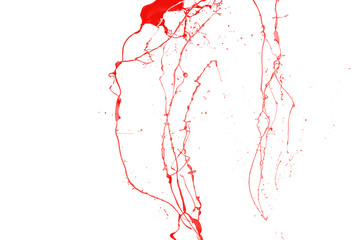 Wall Mural - Red paint splash isolated on white background.