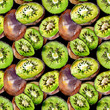 Exotic kiwi healthy food in a watercolor style pattern. Full name of the fruit: kiwi. Aquarelle wild fruit for background, texture, wrapper pattern or menu.