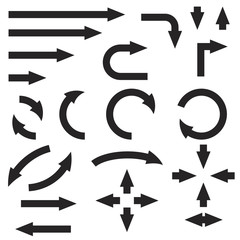 Wall Mural - black bold arrows set. set of icons and icons combnations