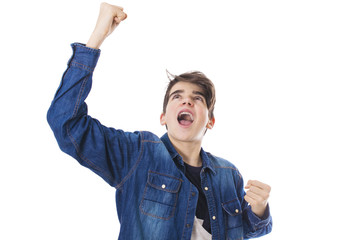 young teenager isolated in white background