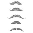 Hand drawn moustache isolated on background