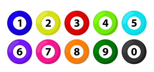 Ball lottery numbers. Lotto bingo game luck concept vector illustration.