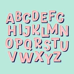 cute hand drawn alphabet made in vector. doodle letters for your design. isolated characters. handdr