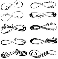 Wall Mural - infinity symbols with words for tattoo