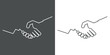 © teracreonte - Logotipo manos unidas lineal en gris y blanco