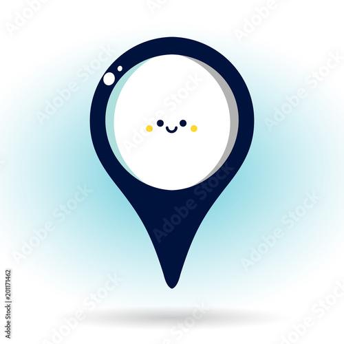 Fotomural Location icon on the blue background