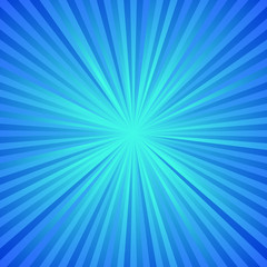 Wall Mural - Blue dynamic ray burst background - abstract gradient vector design from radial stripes