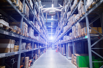 Poster - Hardware stock. Delivery of goods by drones