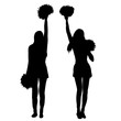 © zolotons - vector, isolated icon, silhouette of girl, cheerleaders team on white background