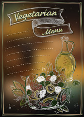 Sticker - Vegetarian menu list with copy space for text