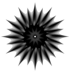 Wall Mural - abstract flower head design vector black white