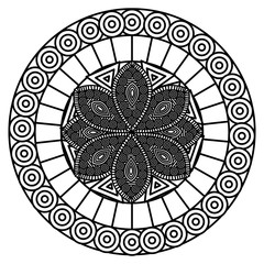 Poster - monochrome and circular mandala vector illustration design