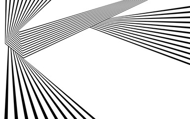 Poster - black and white stripe line abstract graphic optical art