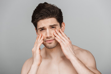 Poster - Beauty portrait of half naked handsome young man