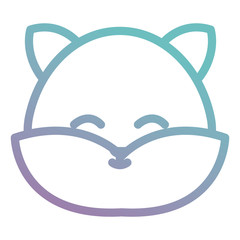 Sticker - cute fox head character vector illustration design