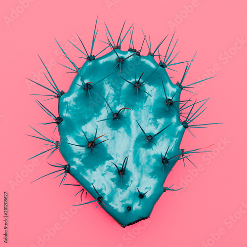 Cuadros en Lienzo Blue Cactus paint Minimal art design