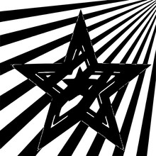Abstraction Background With A Five-pointed Star And Rays