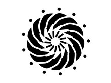 Abstraction Decorative Wheel шт A Black - White Colors