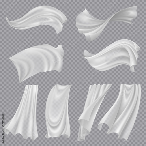 Fotomural Realistic Fluttering Cloths Transparent Background