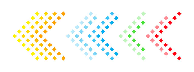 Wall Mural - set of arrows with halftone effect. vector illustration