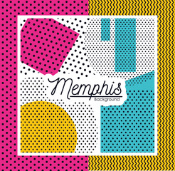 Poster - Memphis colorful background design