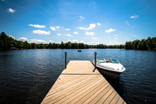 Lake Dock With Boat