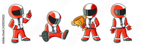 Cuadros en Lienzo Max the Racer Winner 4 Illustrations Set