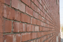Red Brick Wall Shot On Angle