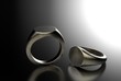 3d illustration of signet ring isolated on black
