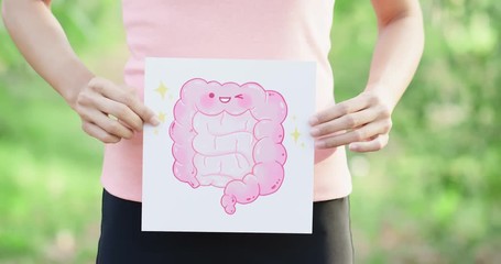 Poster - woman take intestine board