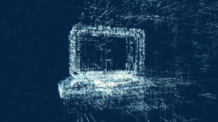 Wall Mural - logo of laptop, loop news animation