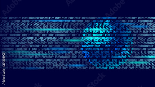 Fotografía Planet Earth global data exchange binary code