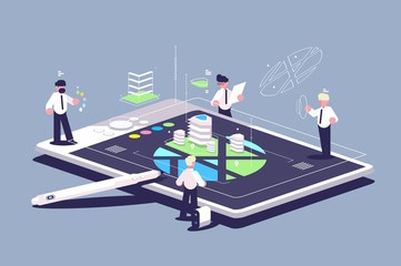 Wall Mural - create graphic design building using tablet