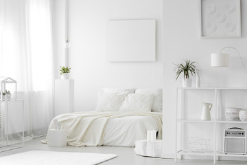 Cozy, white bedroom interior